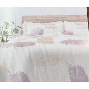 Kaycie Gray Painted Brush 2 Piece Duvet Cover Set Multi Colored Twin NWT